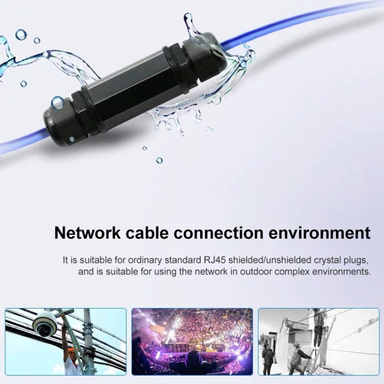 Adaptador de acoplador Lan de doble cabezal conector impermeable RJ45, RJ45 Waterproof Coupler