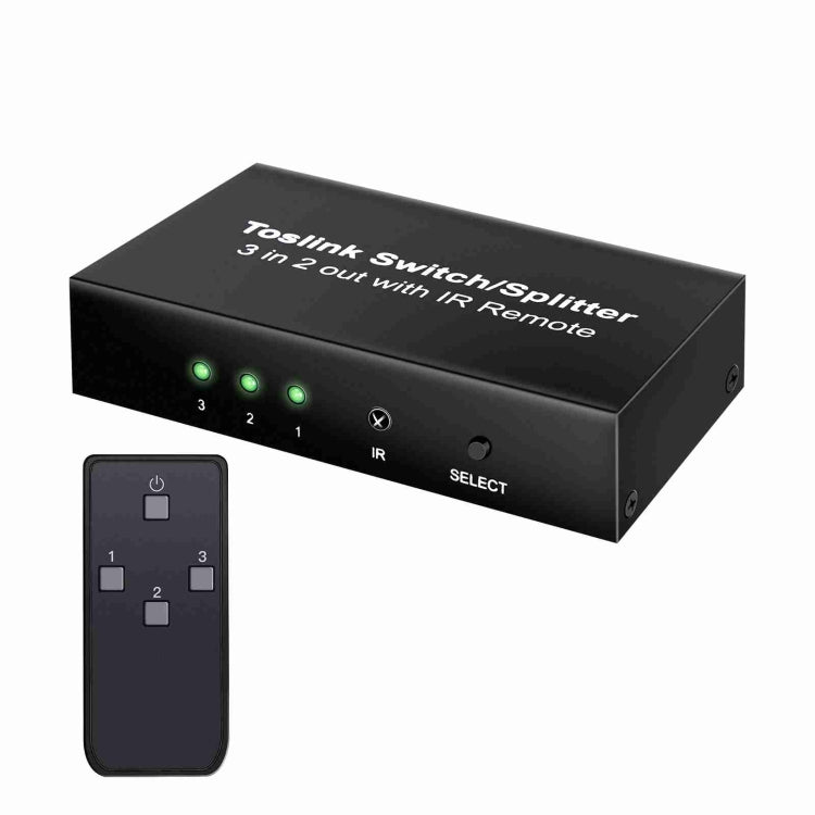 NK-T32 Toslink 3 en 2 interruptor/divisor de salida con control remoto IR