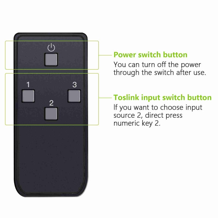NK-T32 Toslink 3 en 2 interruptor/divisor de salida con control remoto IR
