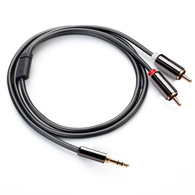 Cable de audio estéreo macho de 3,5 mm chapado en oro de 1 m a 2 x RCA macho, Length: 1m