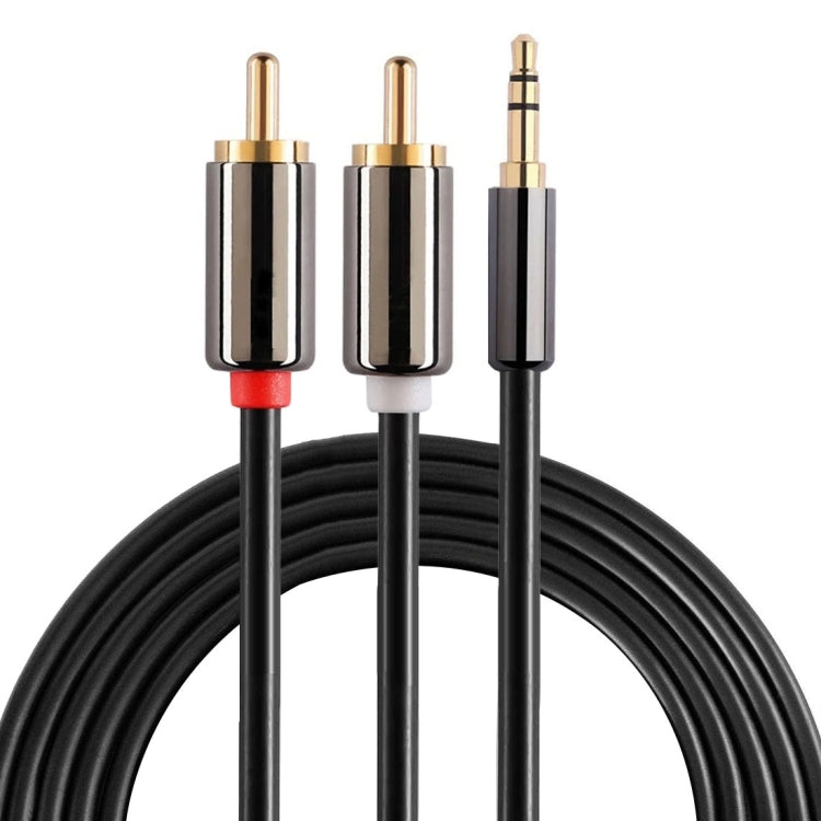 Cable de audio estéreo macho de 2 m chapado en oro de 3,5 mm a 2 x RCA macho, Length: 2m
