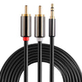 Cable de audio estéreo macho de 3,5 mm chapado en oro de 3 m a 2 x RCA macho, Length: 3m