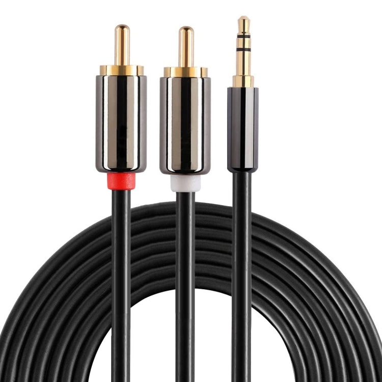 Cable de audio estéreo macho de 3,5 mm chapado en oro de 3 m a 2 x RCA macho, Length: 3m