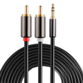 Cable de audio estéreo macho de 5 m chapado en oro de 3,5 mm a 2 x RCA macho, Length: 5m