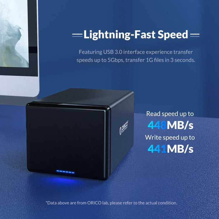 ORICO NS800U3 Caja de disco duro USB 3.0 de 8 bahías de 3,5 pulgadas, NS800U3