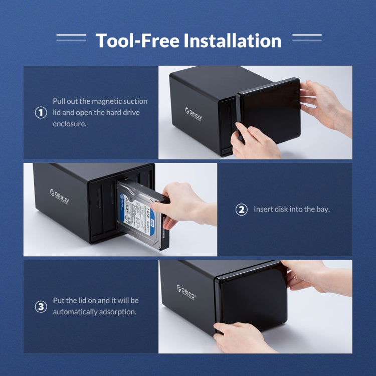 ORICO NS800U3 Caja de disco duro USB 3.0 de 8 bahías de 3,5 pulgadas, NS800U3