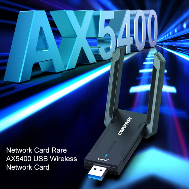 COMFAST 972 AX 5400Mbps WiFi 6 Free Drive Tarjeta de red inalámbrica USB, CF-972AX