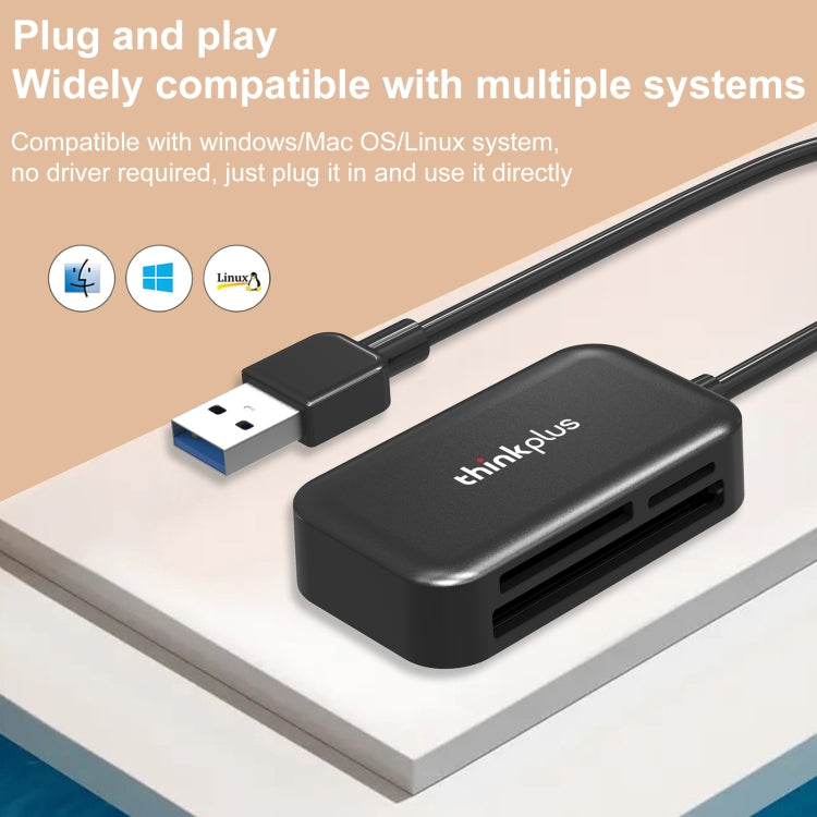 Lector de tarjetas multifunción Lenovo thinkplus TC102 USB 3 en 1
