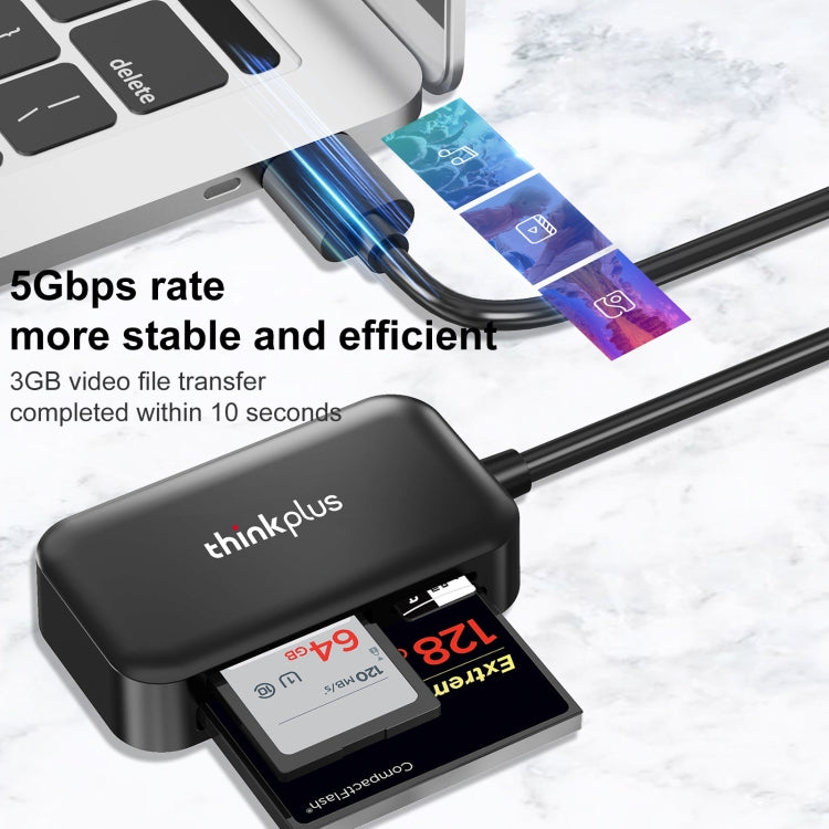 Lector de tarjetas multifunción Lenovo thinkplus TC102 USB 3 en 1
