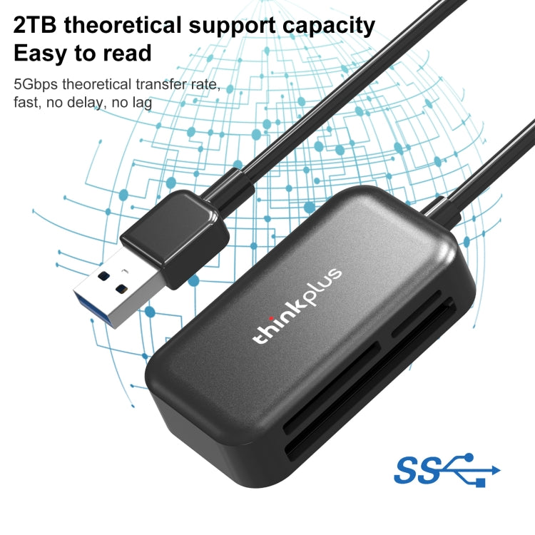 Lector de tarjetas multifunción Lenovo thinkplus TC102 USB 3 en 1