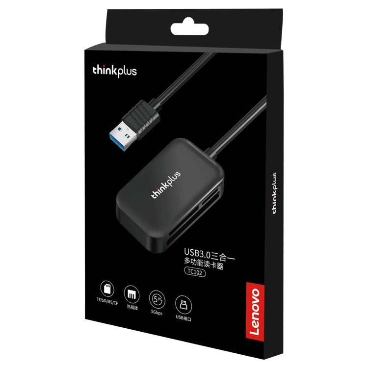 Lector de tarjetas multifunción Lenovo thinkplus TC102 USB 3 en 1