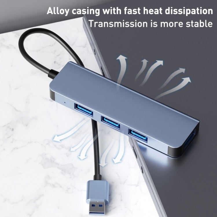 Adaptador HUB 4 en 1 USB a USB3.0x4, longitud del cable: 1,2 m, BYL-2013U3 12cm