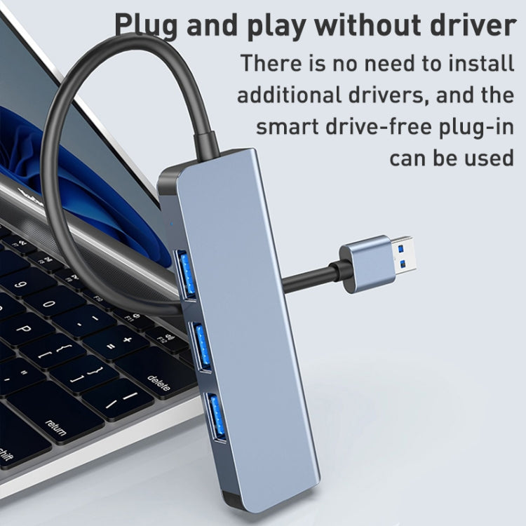 Adaptador HUB 4 en 1 USB a USB3.0x4, longitud del cable: 1,2 m, BYL-2013U3 12cm