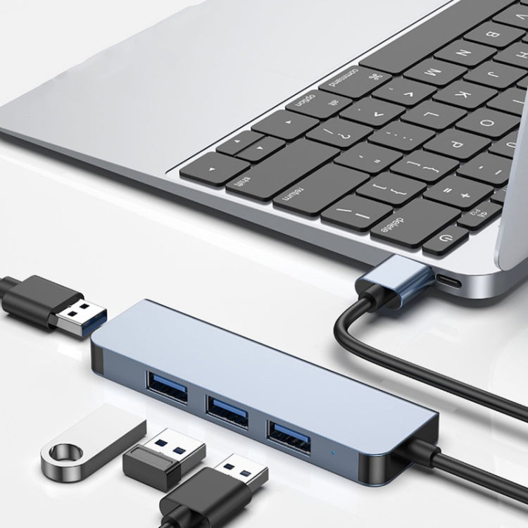 Adaptador HUB 4 en 1 USB a USB3.0x4, longitud del cable: 1,2 m, BYL-2013U3 12cm