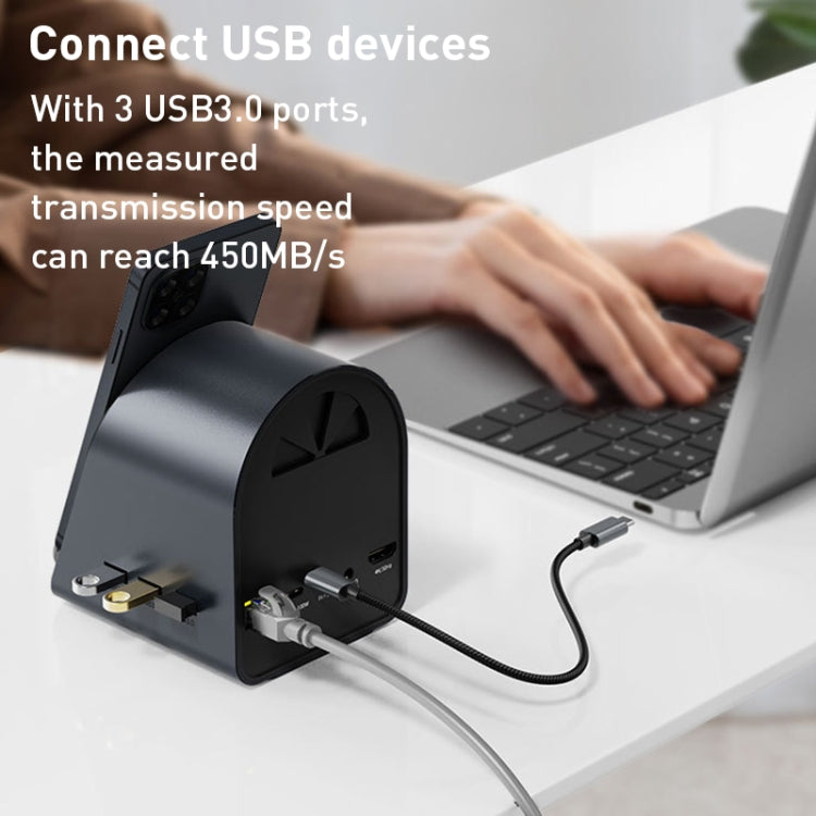 Adaptador HUB BYL-2211 10 en 1 USB-C / Type-C, cargador de teléfono compatible, BYL-2211