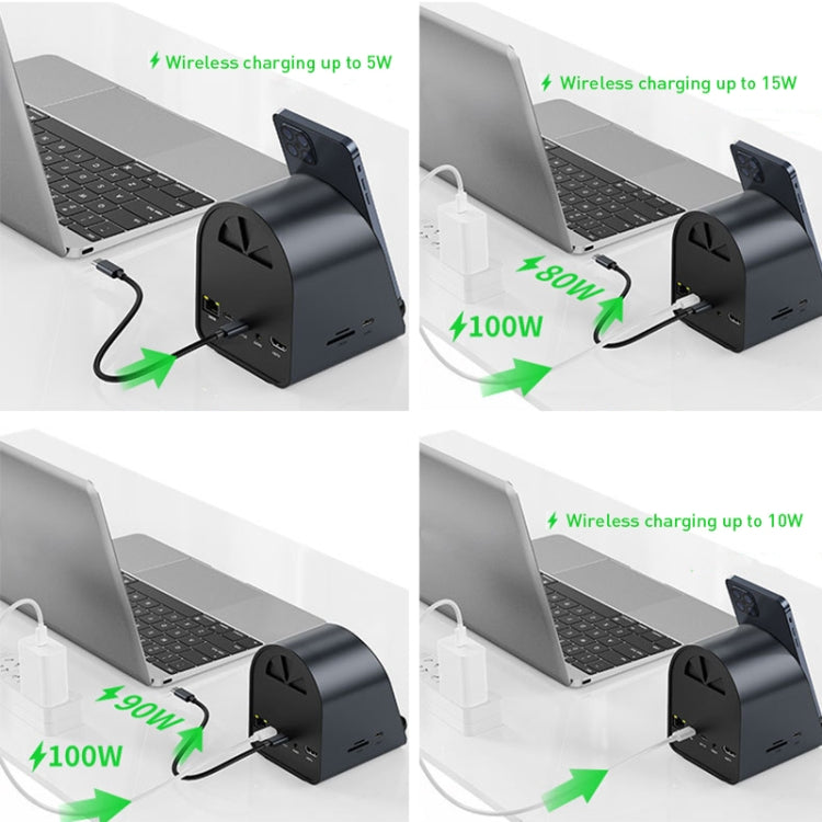 Adaptador HUB BYL-2211 10 en 1 USB-C / Type-C, cargador de teléfono compatible, BYL-2211