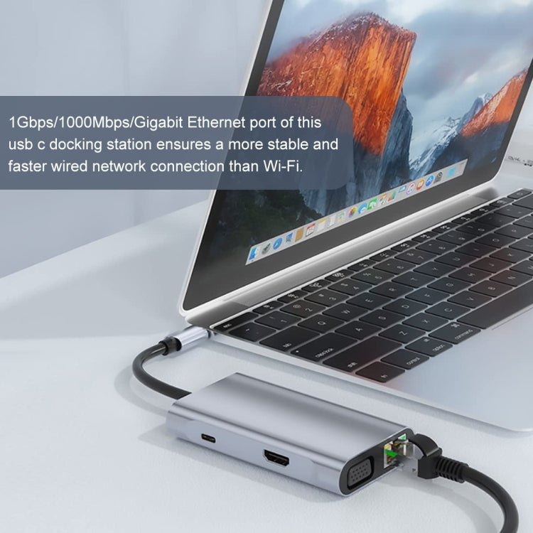 BYL-2111U3 7 en 1 USB-C / Type-C a adaptador HUB de estación de acoplamiento USB, BYL-2111U3