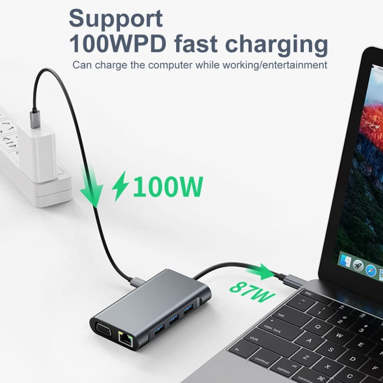 BYL-2111U3 7 en 1 USB-C / Type-C a adaptador HUB de estación de acoplamiento USB, BYL-2111U3