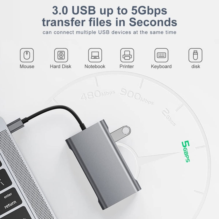 BYL-2111 7 en 1 USB-C / Type-C a adaptador HUB de estación de acoplamiento USB, BYL-2111