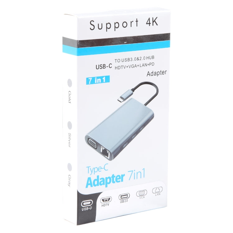 BYL-2111 7 en 1 USB-C / Type-C a adaptador HUB de estación de acoplamiento USB, BYL-2111