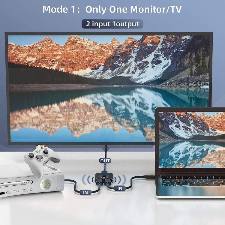 Conmutador HDMI bidireccional de video HD 4K 2 en 1 salida, SL