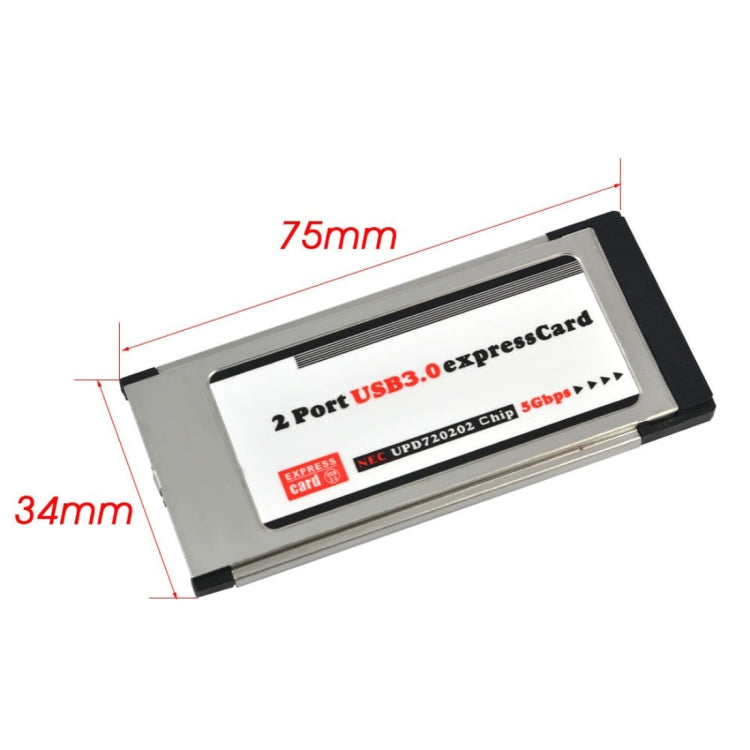 Tarjeta Express con ranura PCI de 34 mm y 2 puertos USB 3.0 de 5 Gbps para computadora portátil / portátil, 34mm