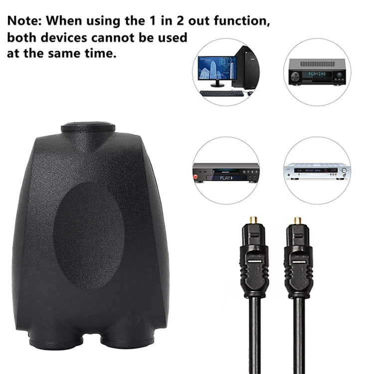 Interruptor/divisor de 1 entrada y 2 salidas con control remoto IR QHG03 Spdif de apertura cuadrada