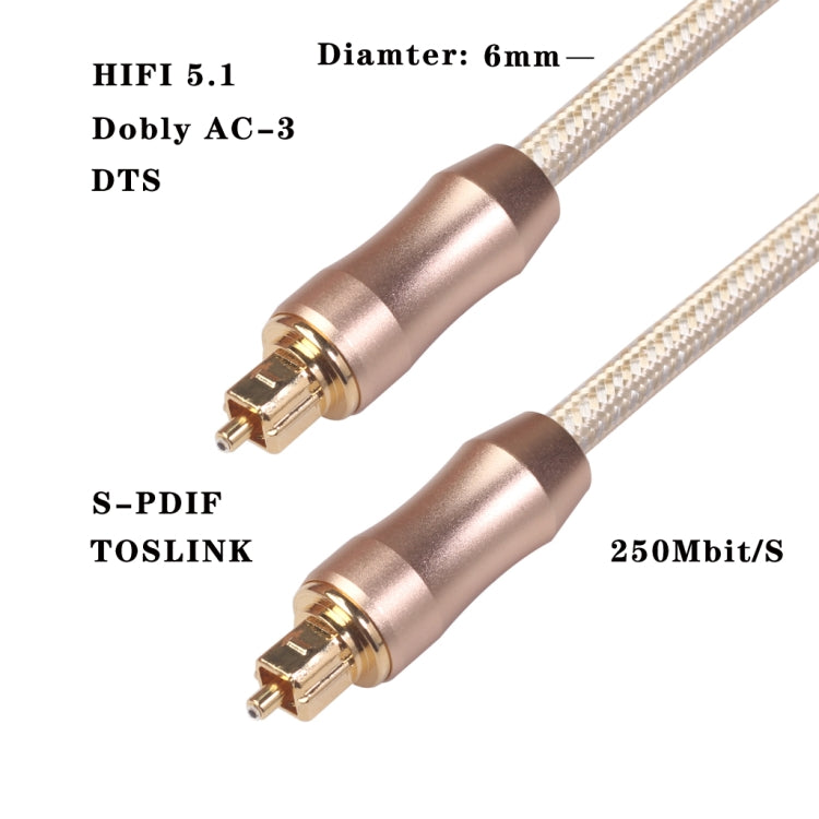 QHG02 SPDIF 3m OD6.0mm Toslink FIBRA Macho a Macho Cable de Audio Óptico Digital, 3m