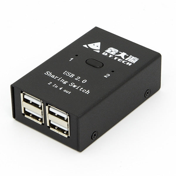 DY-B046 Adaptador de impresora flash USB con interruptor compartido USB 2.0 de 2 entradas y 4 salidas, DY-B046