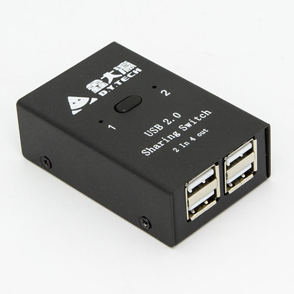 DY-B046 Adaptador de impresora flash USB con interruptor compartido USB 2.0 de 2 entradas y 4 salidas, DY-B046