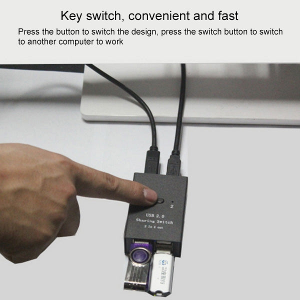 DY-B046 Adaptador de impresora flash USB con interruptor compartido USB 2.0 de 2 entradas y 4 salidas, DY-B046