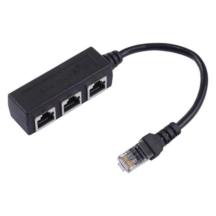 Extensor divisor de enchufe RJ45 de red Ethernet LAN de 1 a 3 zócalos, 3 Ports RJ45