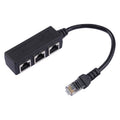 Extensor divisor de enchufe RJ45 de red Ethernet LAN de 1 a 3 zócalos, 3 Ports RJ45
