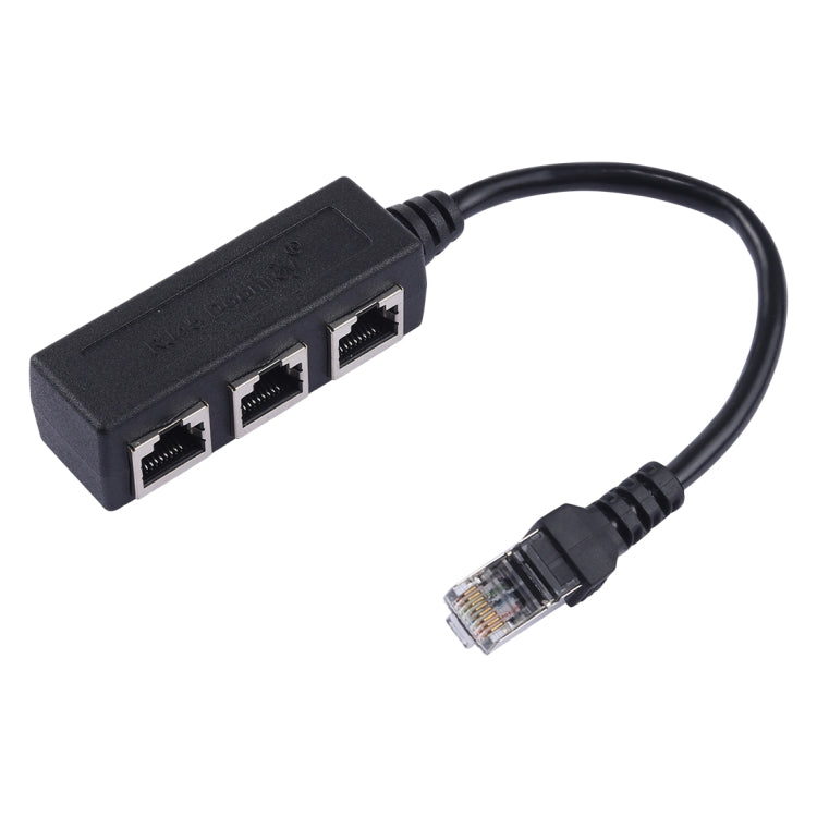 Extensor divisor de enchufe RJ45 de red Ethernet LAN de 1 a 3 zócalos, 3 Ports RJ45