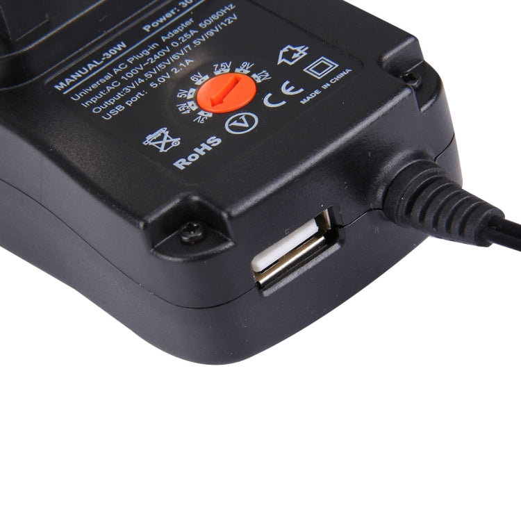 Adaptador de enchufe de pared de alimentación universal de 30 W con enchufe británico con puerto USB de 5 V 2,1 A, puntas: 8 piezas, longitud del cable: aproximadamente 1,2 m, UK Plug