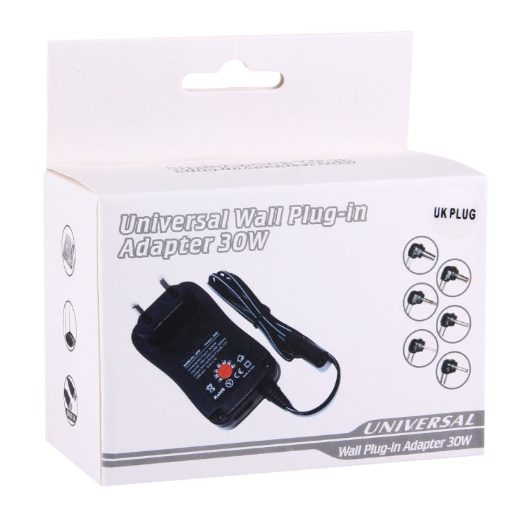 Adaptador de enchufe de pared de alimentación universal de 30 W con enchufe británico con puerto USB de 5 V 2,1 A, puntas: 8 piezas, longitud del cable: aproximadamente 1,2 m, UK Plug