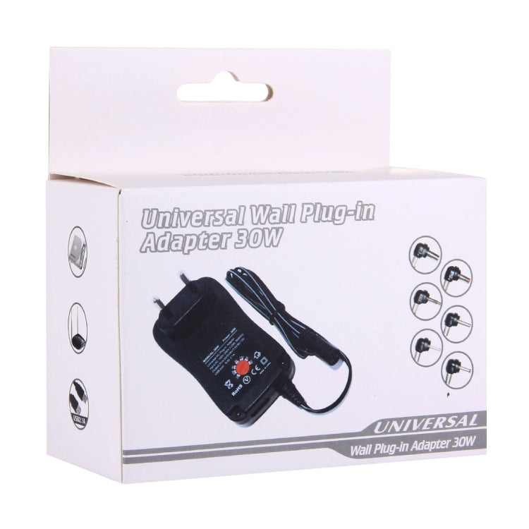 Adaptador de enchufe de pared de alimentación universal de 30 W con enchufe europeo con puerto USB de 5 V 2,1 A, puntas: 6 piezas, longitud del cable: aproximadamente 1,2 m, EU Plug