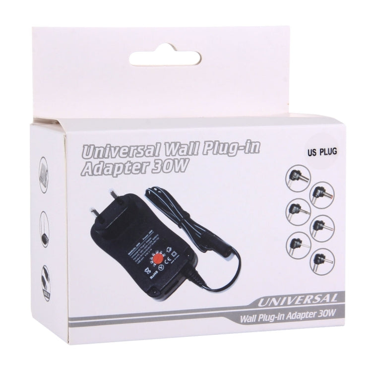 Adaptador de enchufe de pared de alimentación universal de 30 W con enchufe estadounidense con puerto USB de 5 V 2,1 A, puntas: 6 piezas, longitud del cable: aproximadamente 1,2 m, US Plug
