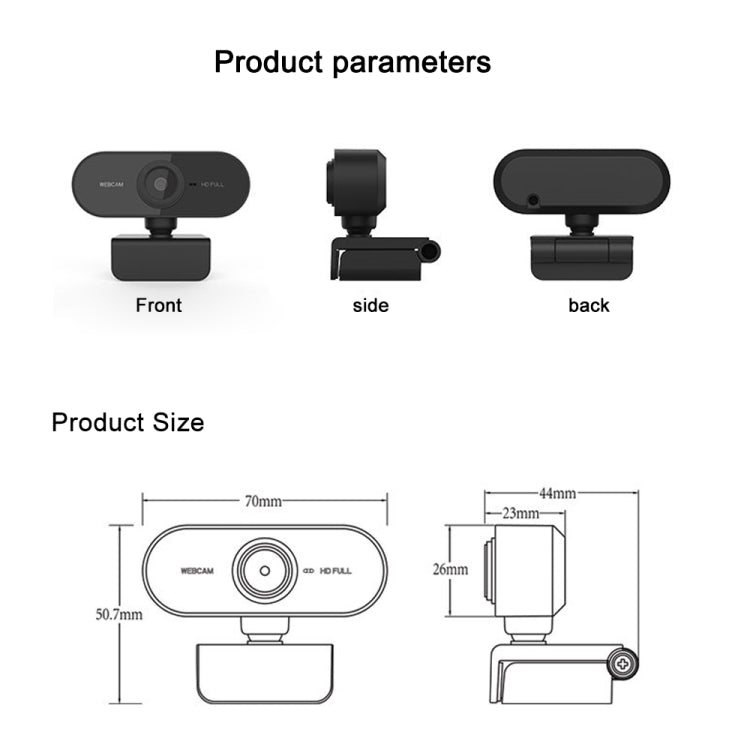Cámara web HD-U01 1080P USB con micrófono