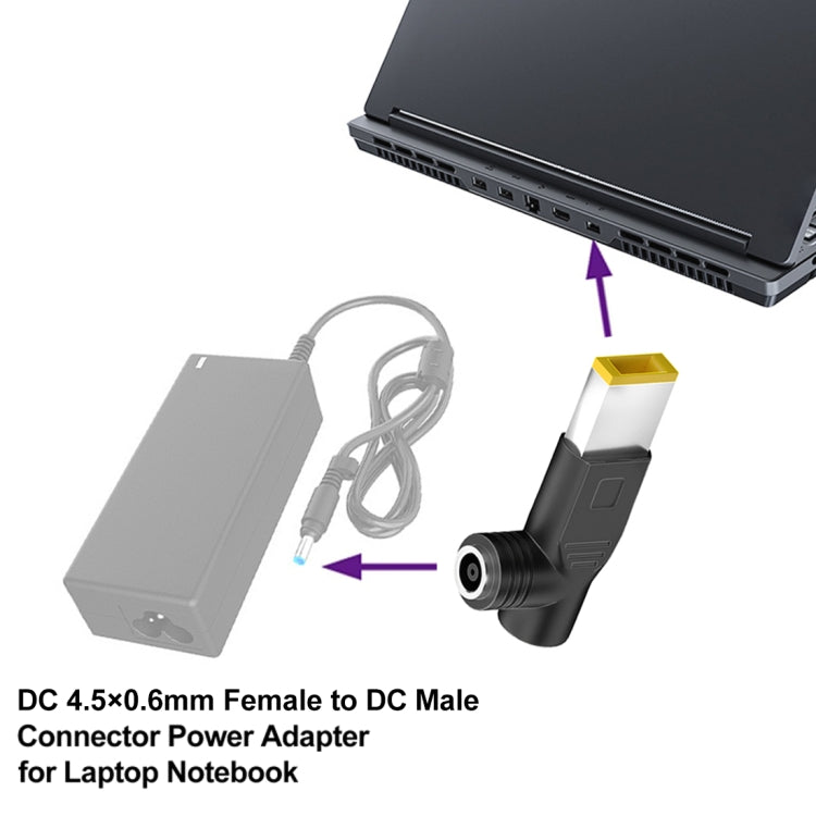 240W DC 4506 Hembra a Adaptador de Corriente de Conector Codo Cuadrado para Lenovo, Square Elbow