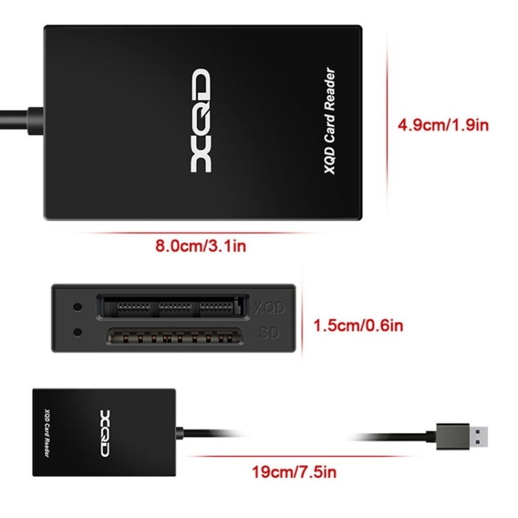 Rocketek CR312-A USB3.0 SD / XQD 2 en 1 Lector de Tarjetas, USB3.0