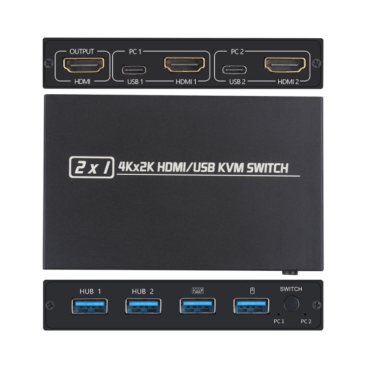 AM-KVM201CL Conmutador 2x1 4Kx2K HDMI/USB/KVM, AM-KVM201CL