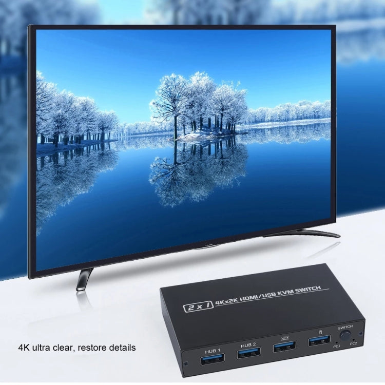 AM-KVM201CL Conmutador 2x1 4Kx2K HDMI/USB/KVM, AM-KVM201CL