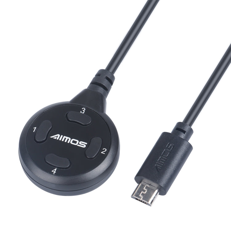 AIMOS AM-SH4 Conmutador Dispositivo para compartir Extensor de cable de extensión de 4 botones, AM-SH4