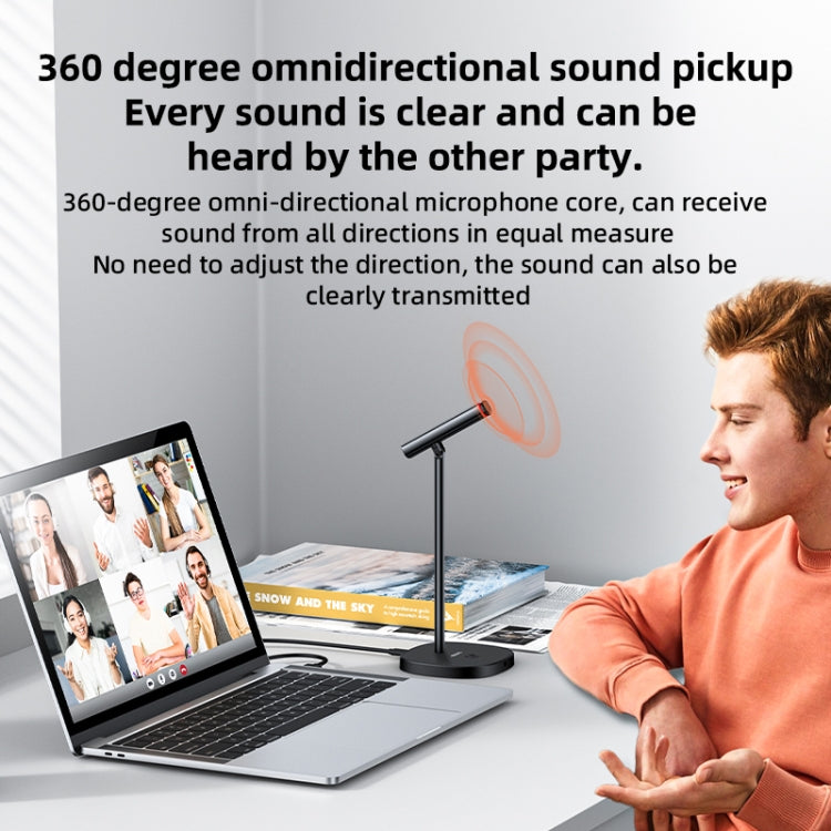 YESIDO KR18 Micrófono omnidireccional de escritorio con cancelación de ruido USB de 360 grados, KR18