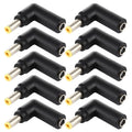 10 piezas 4,5 x 3,0 mm hembra a 5,5 x 2,5 mm macho conector adaptador de codo, 4.5x3.0mm to 5.5x2.5mm