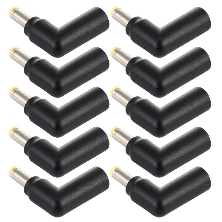 10 piezas 4,5 x 3,0 mm hembra a 5,5 x 2,5 mm macho conector adaptador de codo, 4.5x3.0mm to 5.5x2.5mm