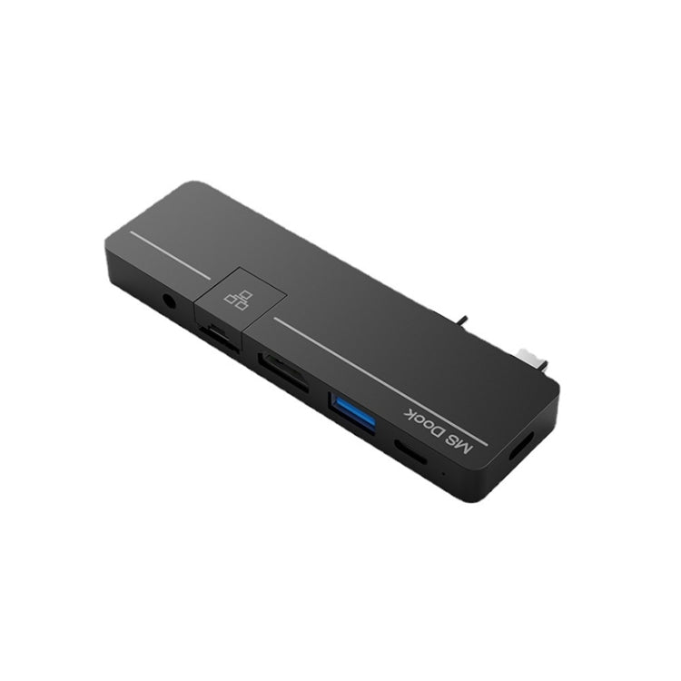 Rocketek SHX6 Adaptador HUB de base de expansión de puertos duales tipo C multifuncional con LAN, SHX6