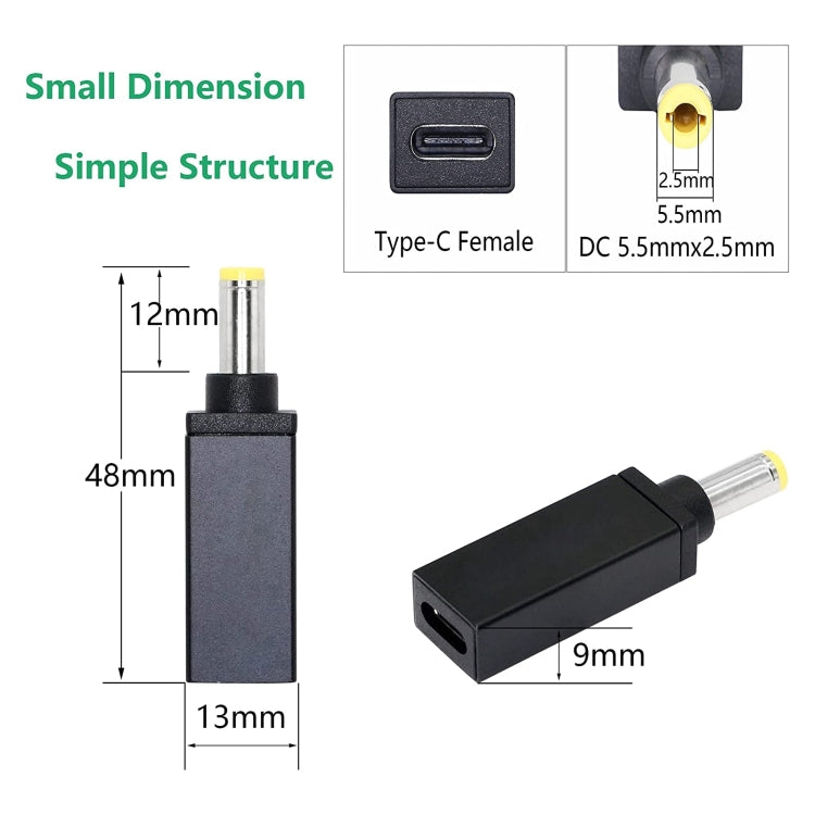 Conector adaptador macho PD 18,5 V-20 V 5,5x2,5 mm, 5.5x2.5mm