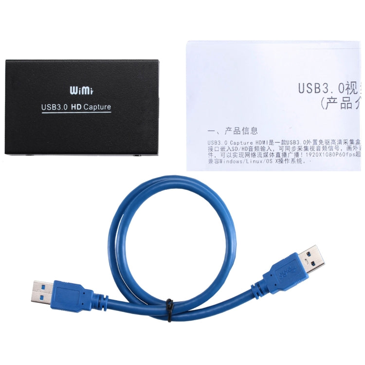 WIMI EC288 USB 3.0 HDMI 1080P Dispositivo de captura de video Stream Box, no es necesario instalar el controlador